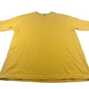 Club Room Women's Size Medium T-Shirt Crew Neck Yellow 100% Cotton Preowned
